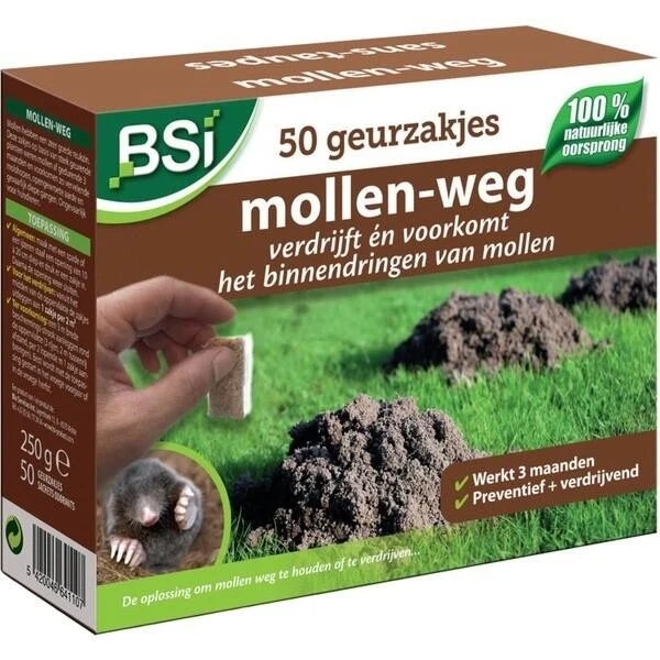 BSI Anti-mollen Geurzakjes - Wateroplosbaar - Set Van 50 Stuks 1 BSI Anti-mollen Geurzakjes - Wateroplosbaar - Set Van 50 Stuks